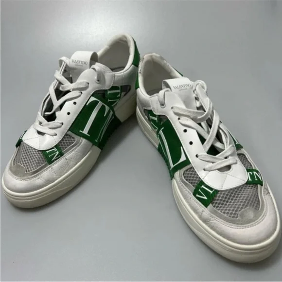 Valentino VL7N Leather Logo SneakersWhite Green Mens EU 41/US 8